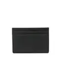 BOSS logo-debossed leather card holder - Black