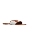 Casadei Portofino logo-appliqué leather sandals - Neutrals