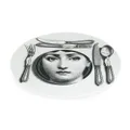 Fornasetti face print cutlery plate - White