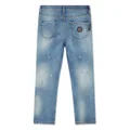 Philipp Plein logo-appliqué cotton jeans - Blue