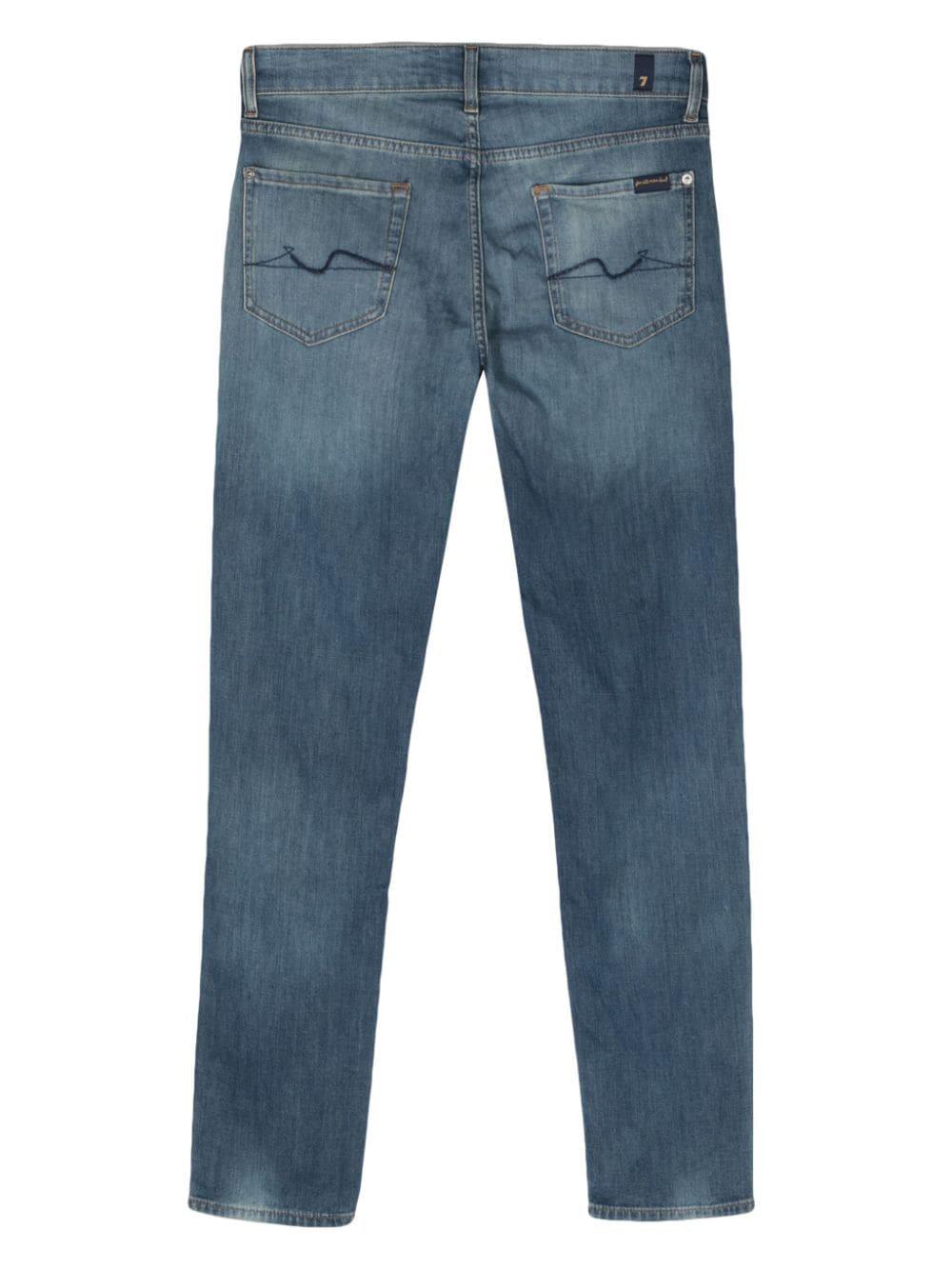 7 For All Mankind Slimmy mid-rise tapered jeans - Blue