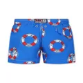 MC2 Saint Barth Kids shark-print drawstring swim shorts - Blue