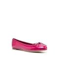 Gucci high-shine bow ballerina shoes - Pink