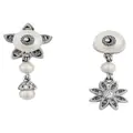 Gucci Flower and Double G earrings with diamonds - Silver