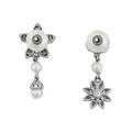 Gucci Flower and Double G earrings with diamonds - Silver