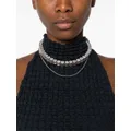 Jil Sander double-chain zirconia necklace - Silver
