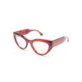 ETRO embossed-detail cat-eye glasses - Red