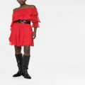 Gucci off-shoulder ruffle dress - Red