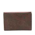 ETRO paisley textured leather wallet - Brown