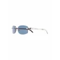 Cartier Eyewear C Décor rectangle-frame sunglasses - Neutrals