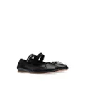 Miu Miu logo-patch ballerina shoes - Black
