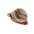 Miu Miu logo-embroidered crocheted bucket hat - Neutrals