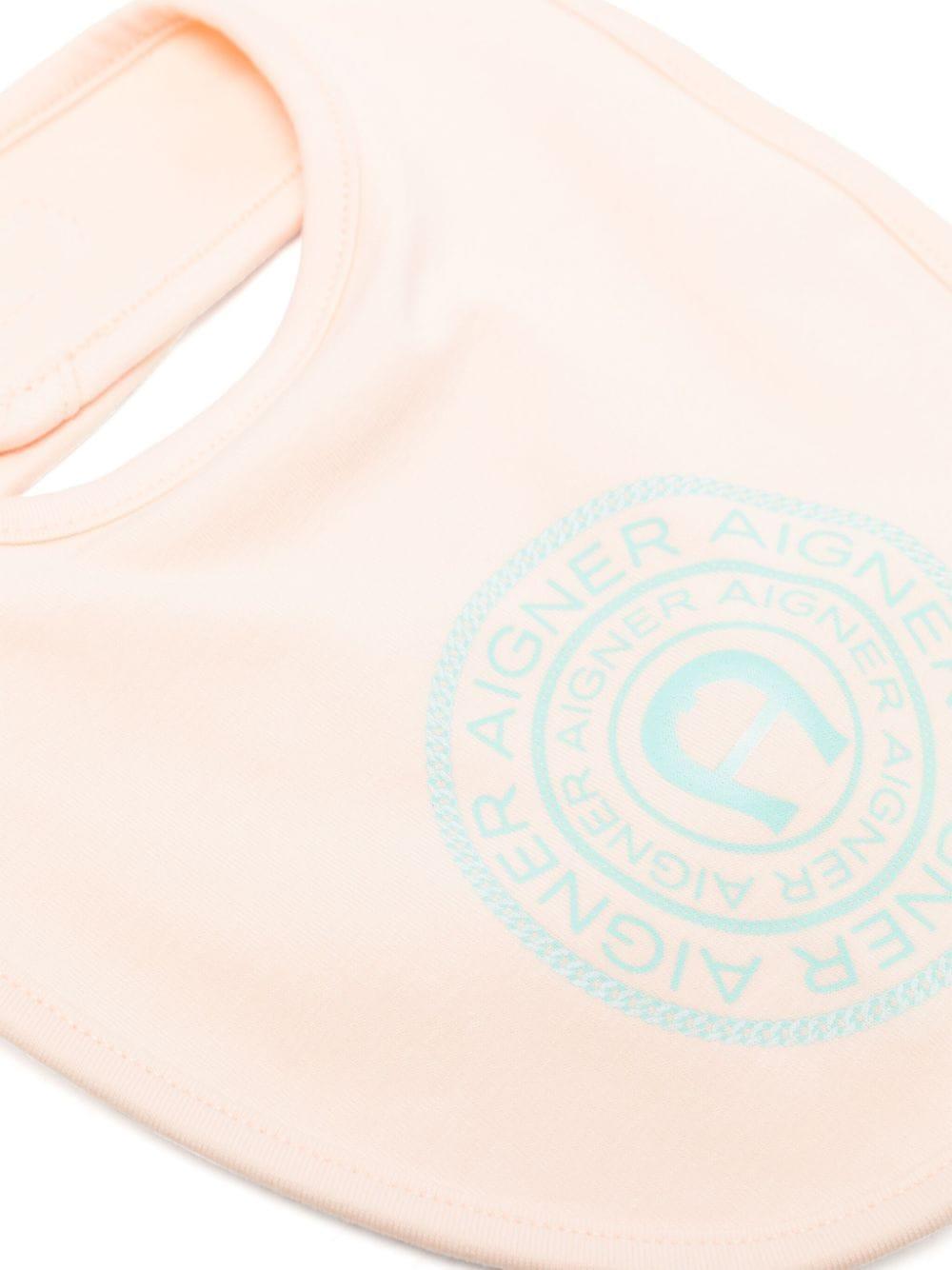 Aigner Kids logo-print jersey bib - Neutrals