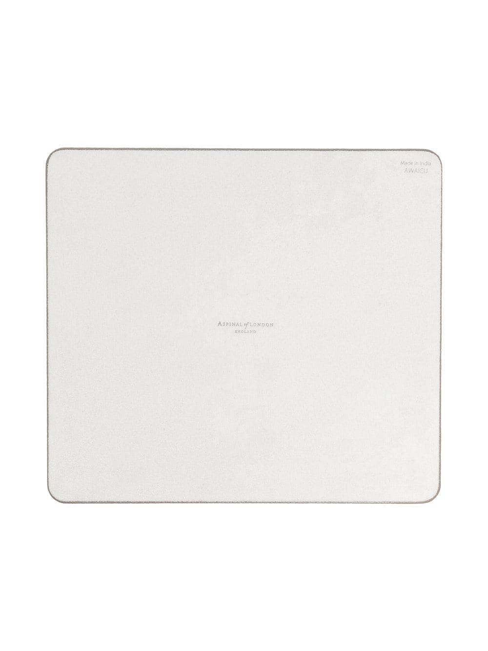 Aspinal Of London pebbled leather mouse pad - Grey