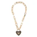 Karl Lagerfeld logo-embossed heart necklace - Gold