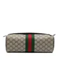 Gucci Interlocking G-logo stripe-detailing wash bag - Brown
