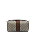 Gucci Interlocking G-logo stripe-detailing wash bag - Brown
