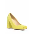 Bottega Veneta gem-embellished square-toe pumps - Yellow