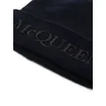 Alexander McQueen logo-print cashmere beanie - Blue