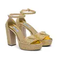 Prada 135mm crystal-embellished platform sandals - Gold