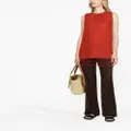 Max Mara fringed ruched linen blouse - Red