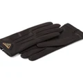 Prada logo-plaque slip-on gloves - Black