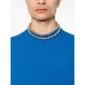 Jil Sander hammered beaded necklace - Silver