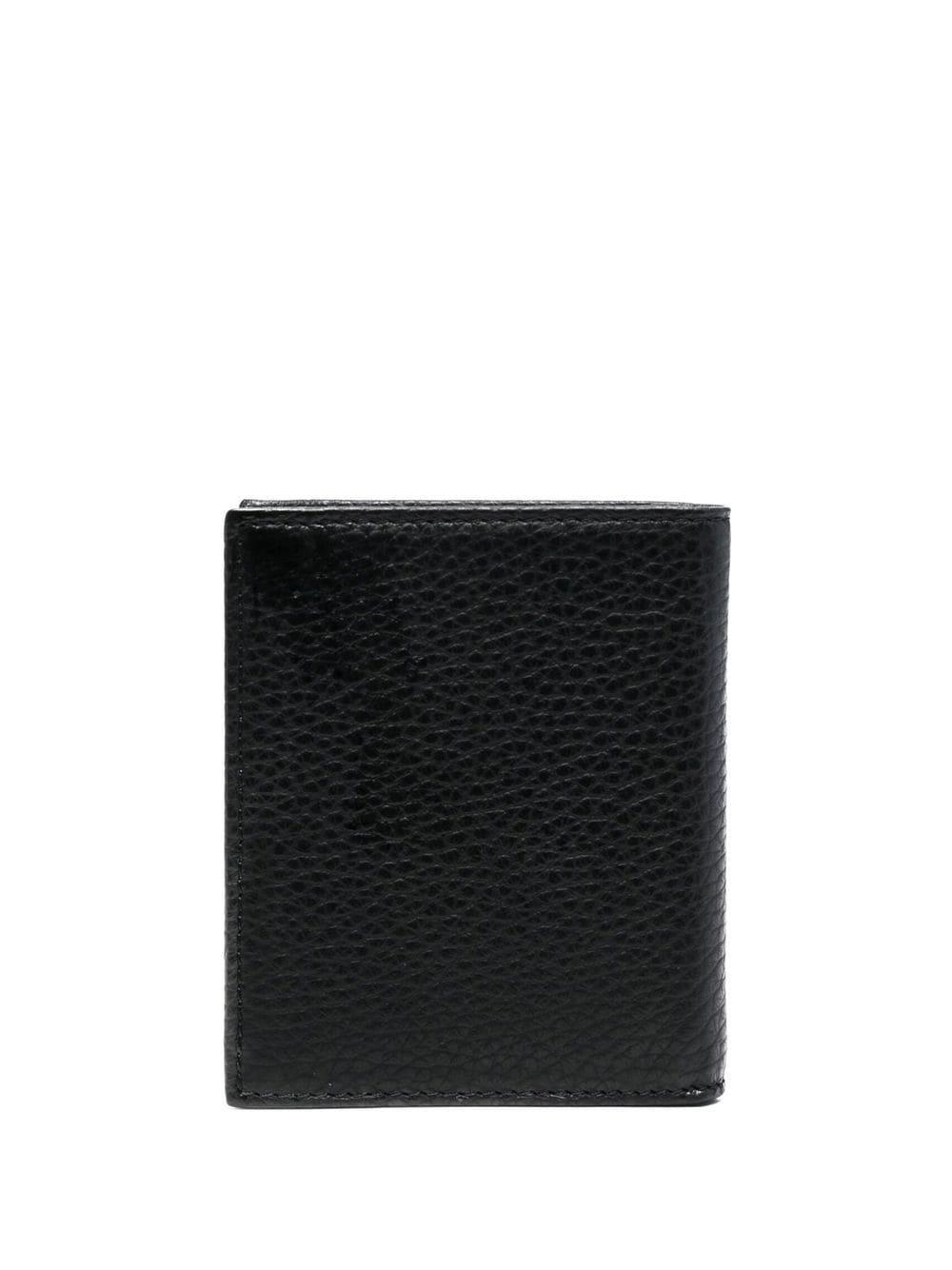 Kiton bi-fold grained-leather card holder - Black