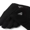 Prada triangle-logo suede gloves - Black