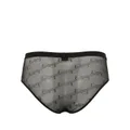 Balenciaga embroidered-logo mesh briefs - Black