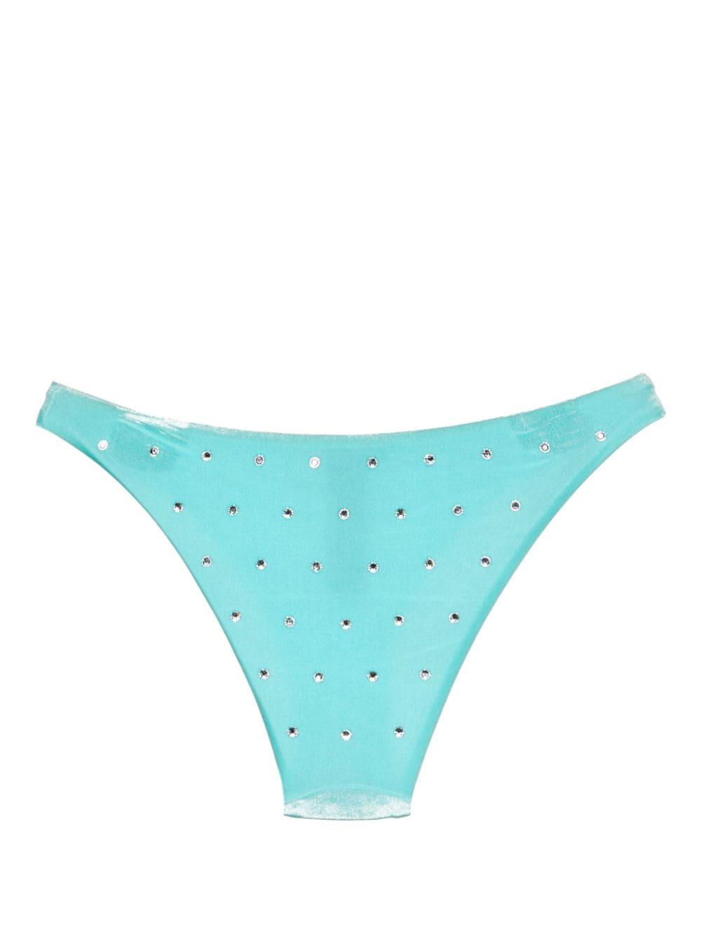 Dsquared2 crystal-embellished velvet bikini bottom - Blue
