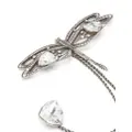 Alexander McQueen Dragonfly crystal-embellished brooch - Silver