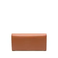 FENDI logo-lettering leather chain wallet - Brown