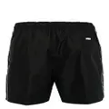 Calvin Klein logo-tape drawstring swim shorts - Black