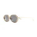 Linda Farrow rounded hexagonal-frame sunglasses - Gold