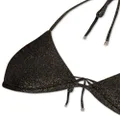 Emporio Armani logo-plaque metallic triangle bikini - Black