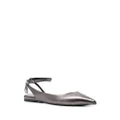 TOM FORD Padlock metallic-leather ballerina shoes - Grey