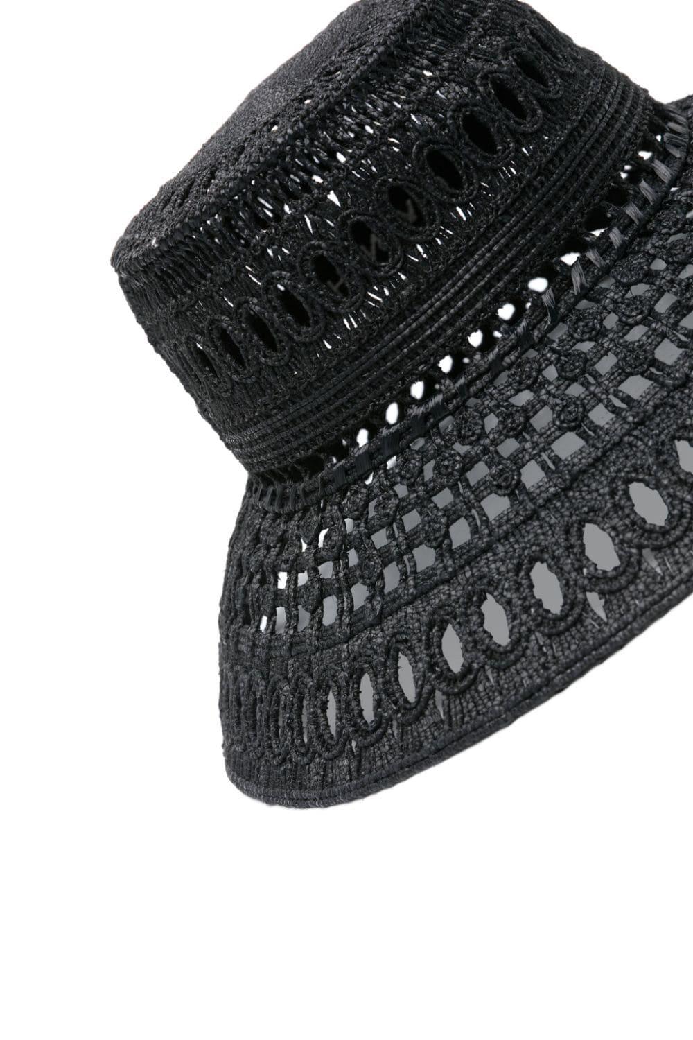 Givenchy logo-embroidered raffia bucket hat - Black