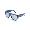 Moschino Eyewear zip-detail square-frame sunglasses - Blue