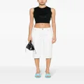 Blumarine raw-cut detailed cropped trousers - White