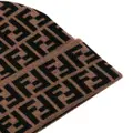 FENDI FF-pattern intarsia-knit beanie - Brown