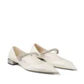 Jimmy Choo Bing crystal-strap ballerina shoes - White