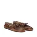 Miu Miu bleached leather loafers - Brown