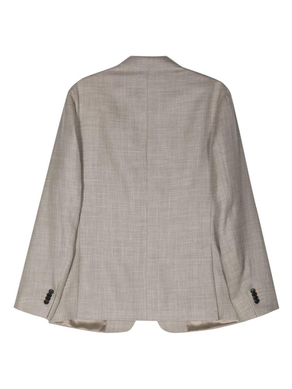 Corneliani single-breasted wool-blend blazer - Neutrals