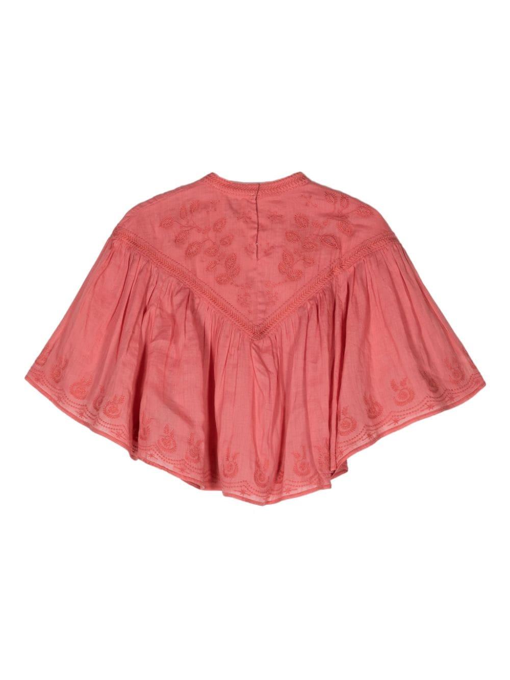 ISABEL MARANT Elodia floral-embroidered blouse - Pink