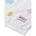 Miki House all-over animal-print bath towel - White