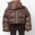 Rick Owens funnel-neck padded down jacket - Brown