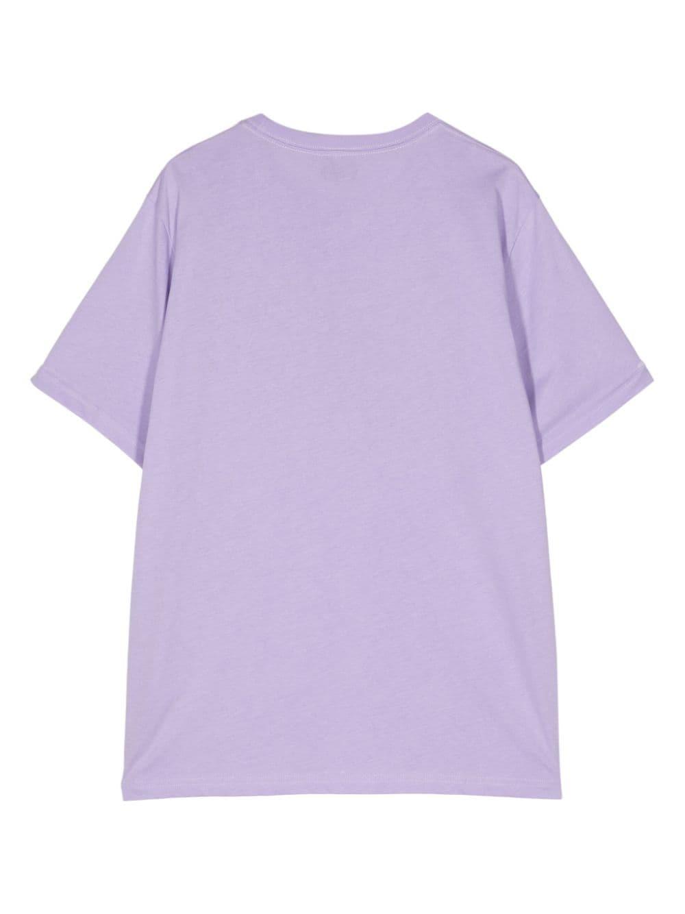 PS Paul Smith Zebra Square-print organic-cotton T-shirt - Purple