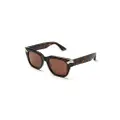 Alexander McQueen Eyewear Punk Rivet square-frame sunglasses - Brown