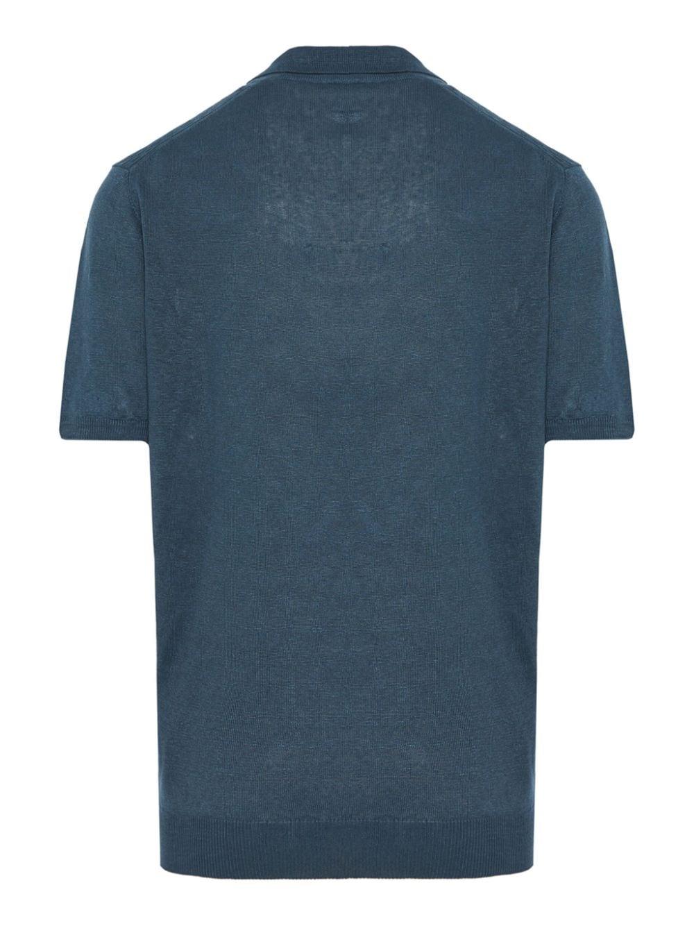 Corneliani textured-finish cotton polo shirt - Blue